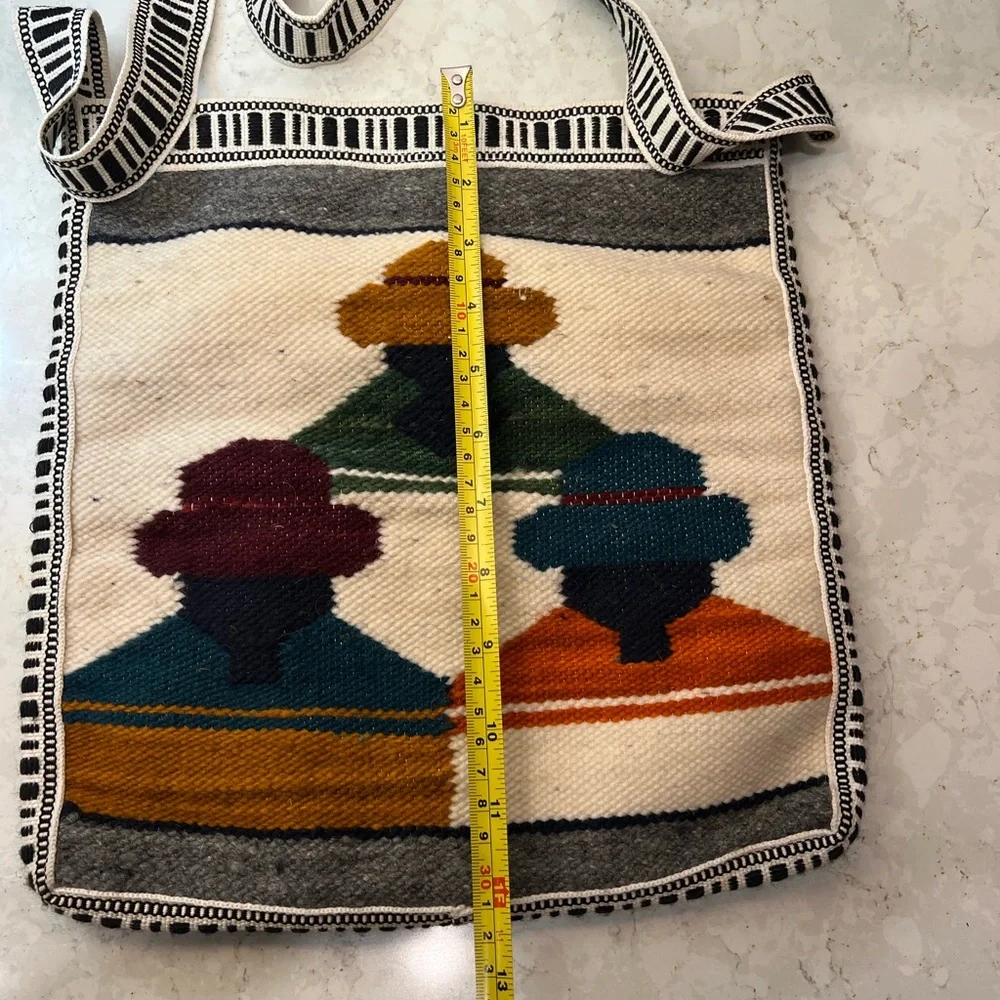 Crossbody Bag Handmade Artisan Ecuador Wool Woven Multi Colored Purse Handbag